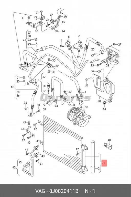 Car Parts - Audi  A3  - Heating & Air Conditioning  -Part Number: 8J0820411B