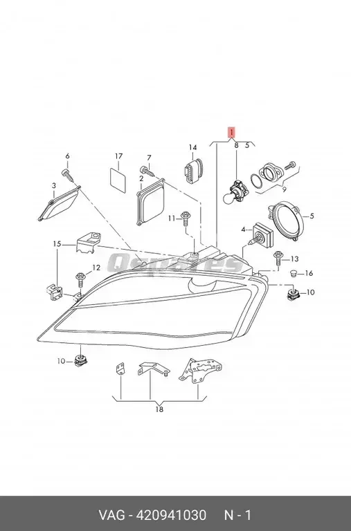 Car Parts - Audi  R8  - Lightning & Fuses  -Part Number: 420941030