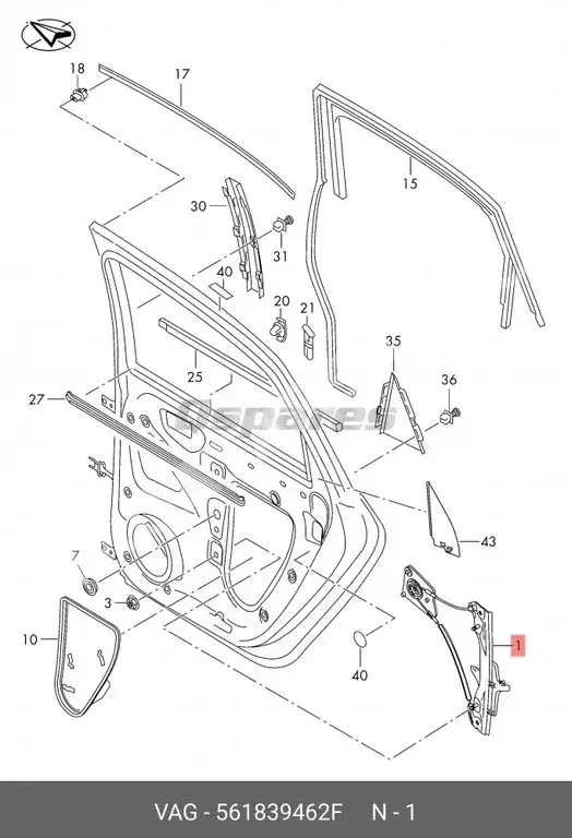 Car Parts - Volkswagen  Passat  - Interior Parts  -Part Number: 561839462F