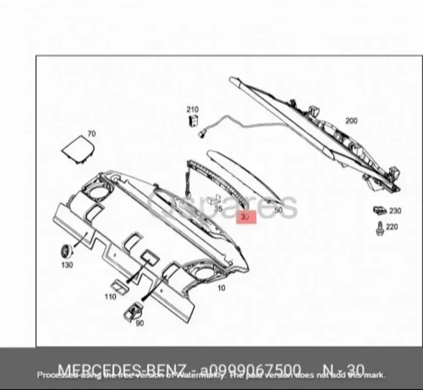 قطع غيار السيارات - مرسيدس - بنز  سي - كلاس  - اللإضاءة والفيوزات  -رقم القطعة: A0999067500