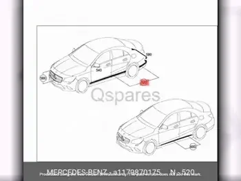 Car Parts - Mercedes-Benz  CLA-Class  - Strips, rubber  -Part Number: A1179870175