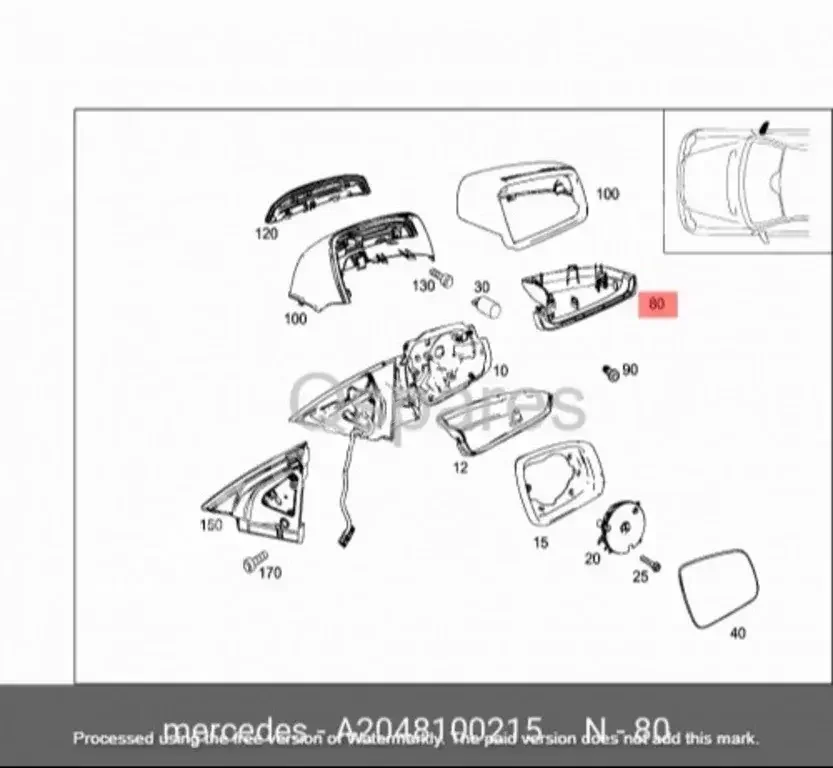 Car Parts - Mercedes-Benz  C-Class  - Body Parts & Mirrors  -Part Number: A2048100215