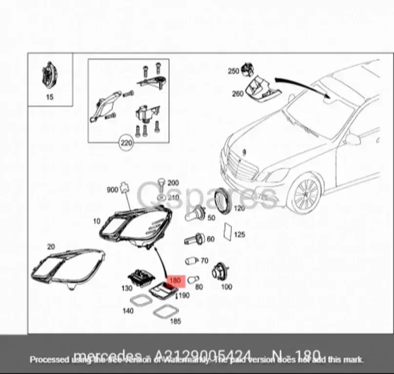 قطع غيار السيارات - مرسيدس - بنز  اي - كلاس  - القطع الالكترونية  -رقم القطعة: A2129005424