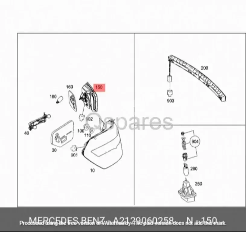 Car Parts - Mercedes-Benz  E-Class  - Lightning & Fuses  -Part Number: A2129060258