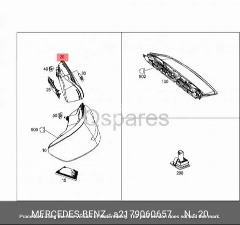 قطع غيار السيارات - مرسيدس - بنز  اس - كلاس  - اللإضاءة والفيوزات  -رقم القطعة: A2179060657