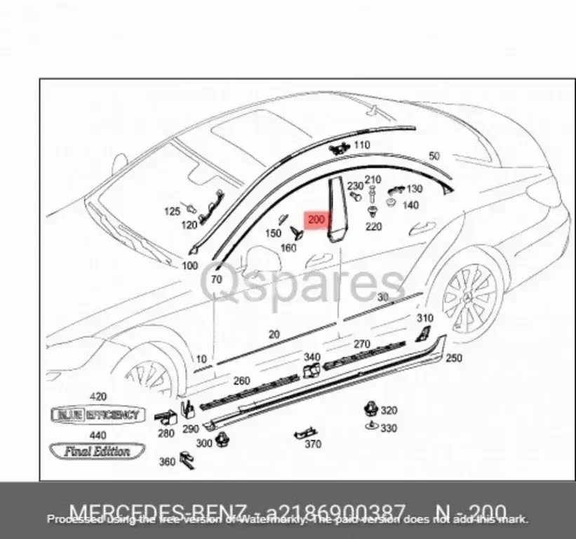 Car Parts - Mercedes-Benz  CLS-Class  - Body Parts & Mirrors  -Part Number: A2186900387