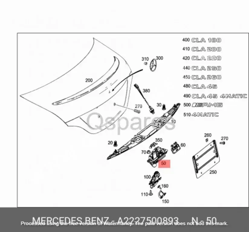 Car Parts - Mercedes-Benz  C-Class  - Electric Parts  -Part Number: A2227500893