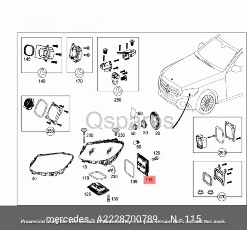 Car Parts - Mercedes-Benz  GLS  - Electric Parts  -Part Number: A2228700789