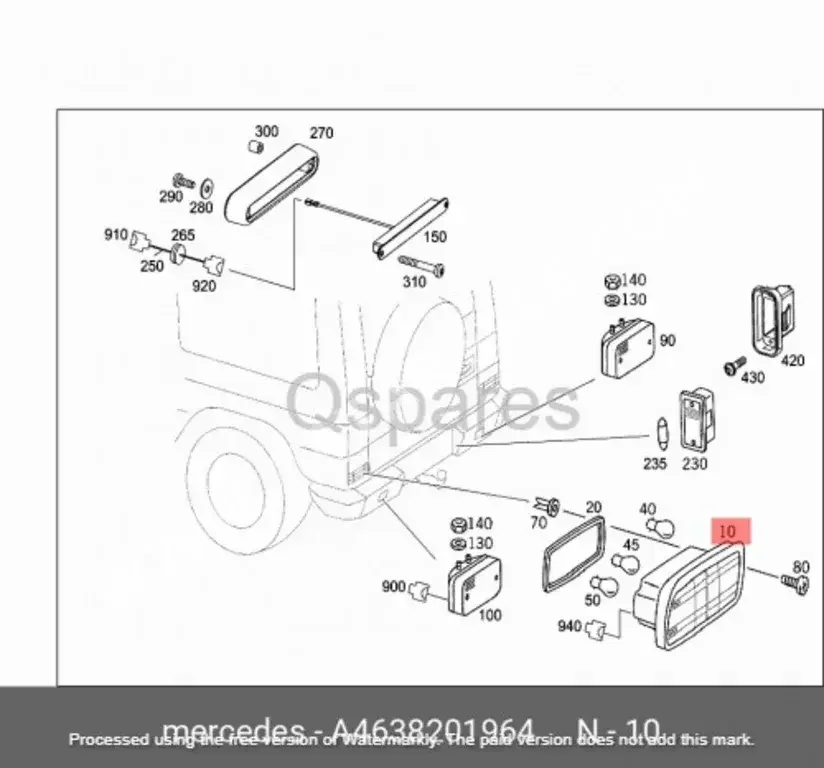 Car Parts - Mercedes-Benz  G-Class  - Lightning & Fuses  -Part Number: A4638201964