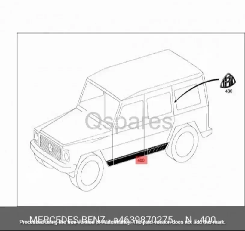 Car Parts - Mercedes-Benz  G-Class  - Strips, rubber  -Part Number: A4639870275