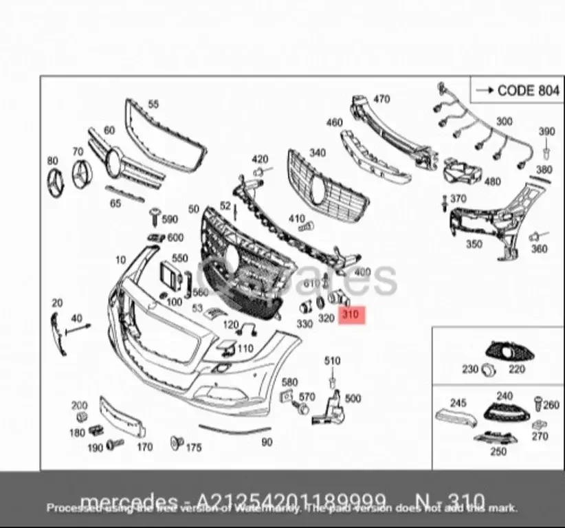 قطع غيار السيارات - مرسيدس - بنز  سي - كلاس  -رقم القطعة: A21254201189999