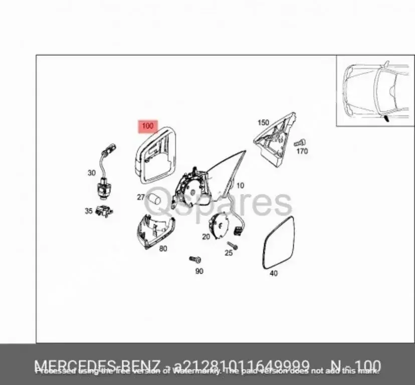 Car Parts - Mercedes-Benz  C-Class  - Body Parts & Mirrors  -Part Number: A21281011649999