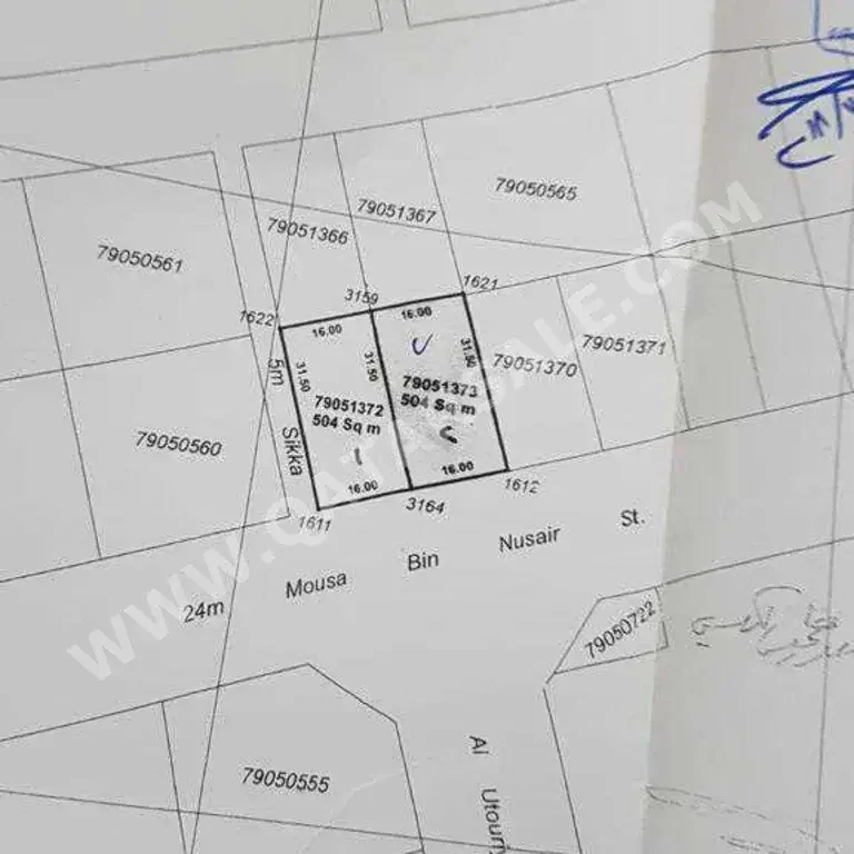 Lands For Sale in Al Shamal  - Al Ruwais  -Area Size 504 Square Meter