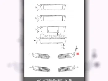 Car Parts - Audi  A8  -Part Number: 4E0807681AK01C