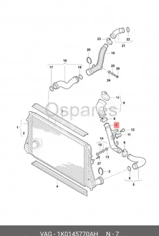 Car Parts - Audi  A3  - Belts & Hoses & Water Pumps  -Part Number: 1K0145770AH