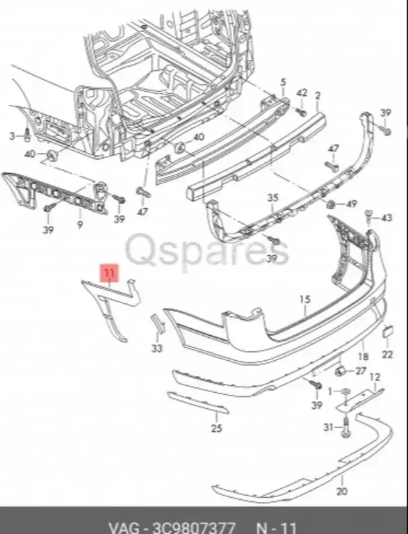 Car Parts - Volkswagen  Passat  - Body Parts & Mirrors  -Part Number: 3C9807377