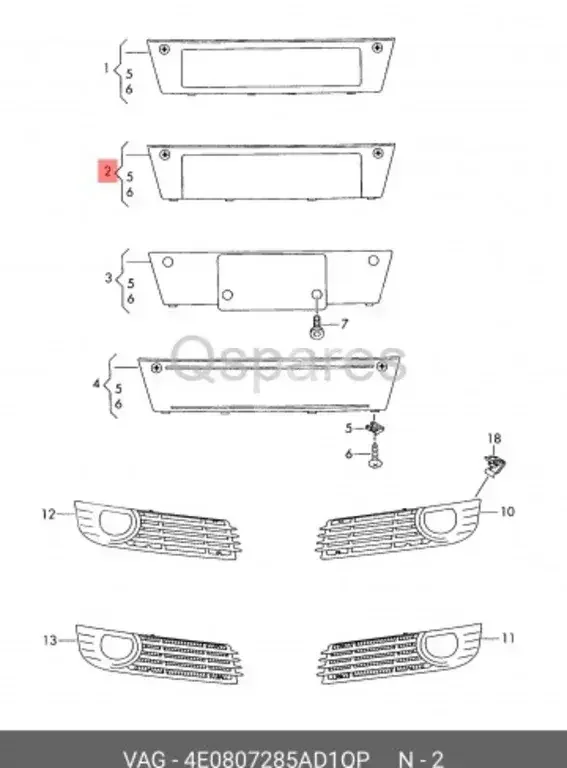 Car Parts - Audi  A8  -Part Number: 4E0807285AD1QP