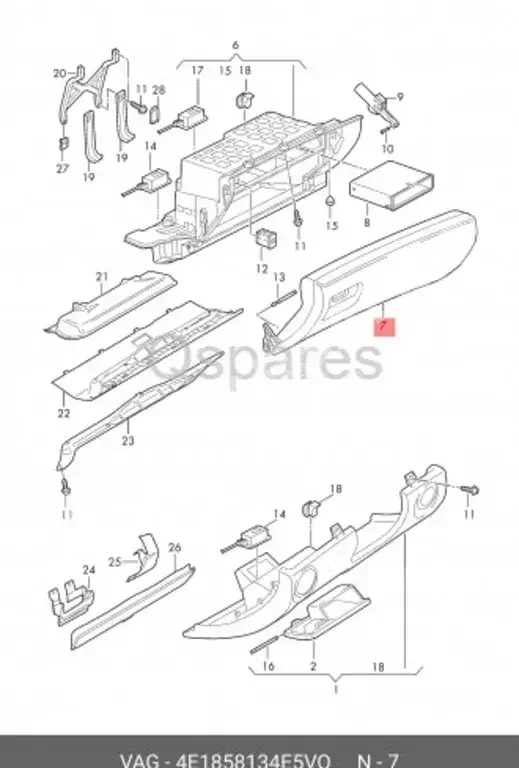 Car Parts - Audi  A8  - Body Parts & Mirrors  -Part Number: 4E1858134E 5VQ