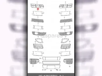 Car Parts - Audi  Q7  - Body Parts & Mirrors  -Part Number: 4L0807152B01C