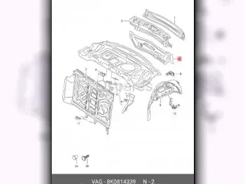 Car Parts - Audi  A5  - Body Parts & Mirrors  -Part Number: 8K0814339