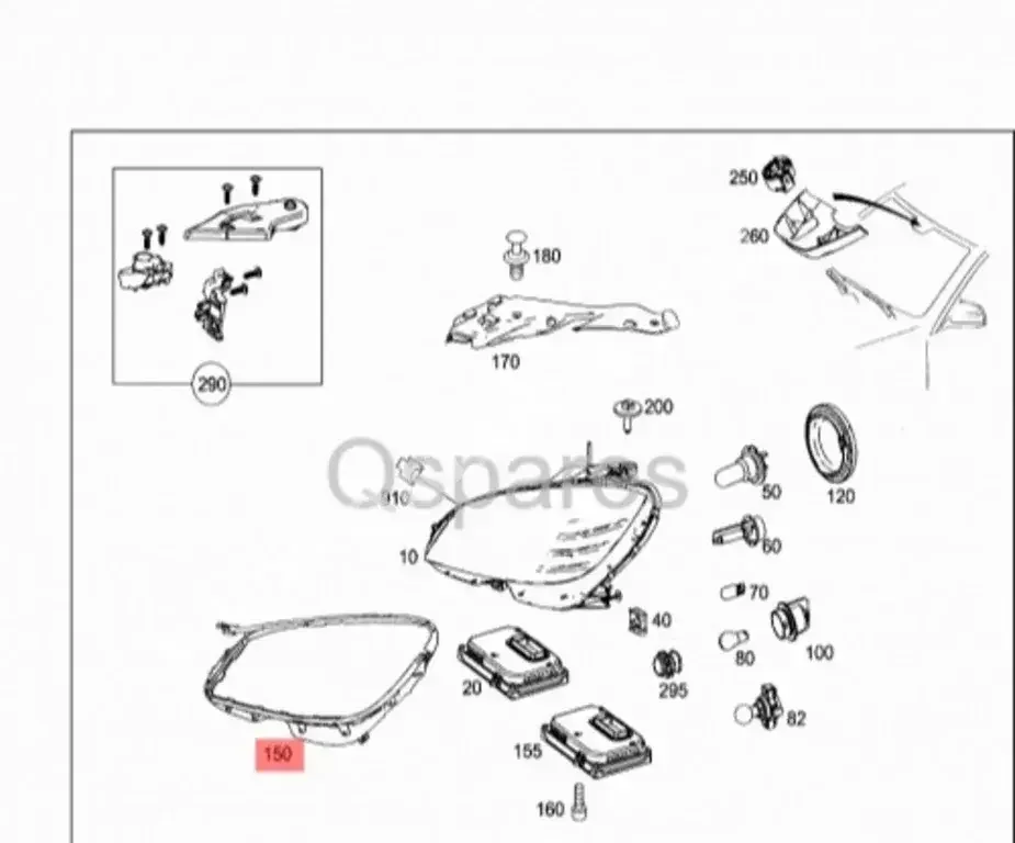 Car Parts - Mercedes-Benz  C-Class  - Strips, rubber  -Part Number: A2048260158