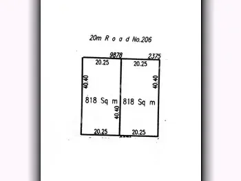 Lands For Sale in Al Daayen  - Umm Qarn  -Area Size 818 Square Meter