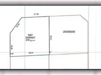 Lands For Sale in Doha  - Fereej Bin Dirham  -Area Size 879 Square Meter