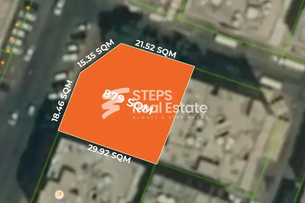 Lands For Sale in Doha  - Fereej Bin Dirham  -Area Size 879 Square Meter