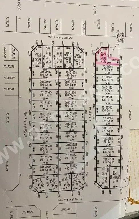 Lands For Sale in Al Daayen  - Al Sakhama  -Area Size 491 Square Meter