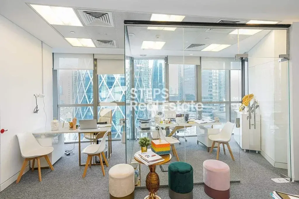 Commercial Offices - Semi Furnished  - Doha  - West Bay