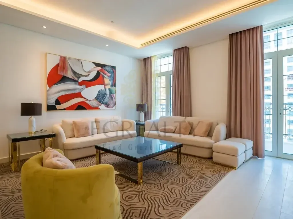 3 Bedrooms  Apartment  For Rent  in Doha -  The Pearl  Fully Furnished