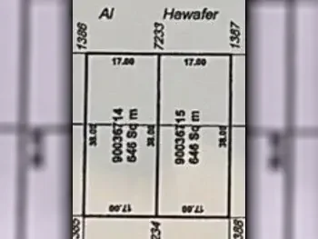 Lands For Sale in Al Wakrah  - Al Wakrah  -Area Size 646 Square Meter