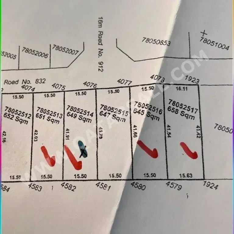 Lands For Sale in Al Shamal  - Al Ruwais  -Area Size 645 Square Meter