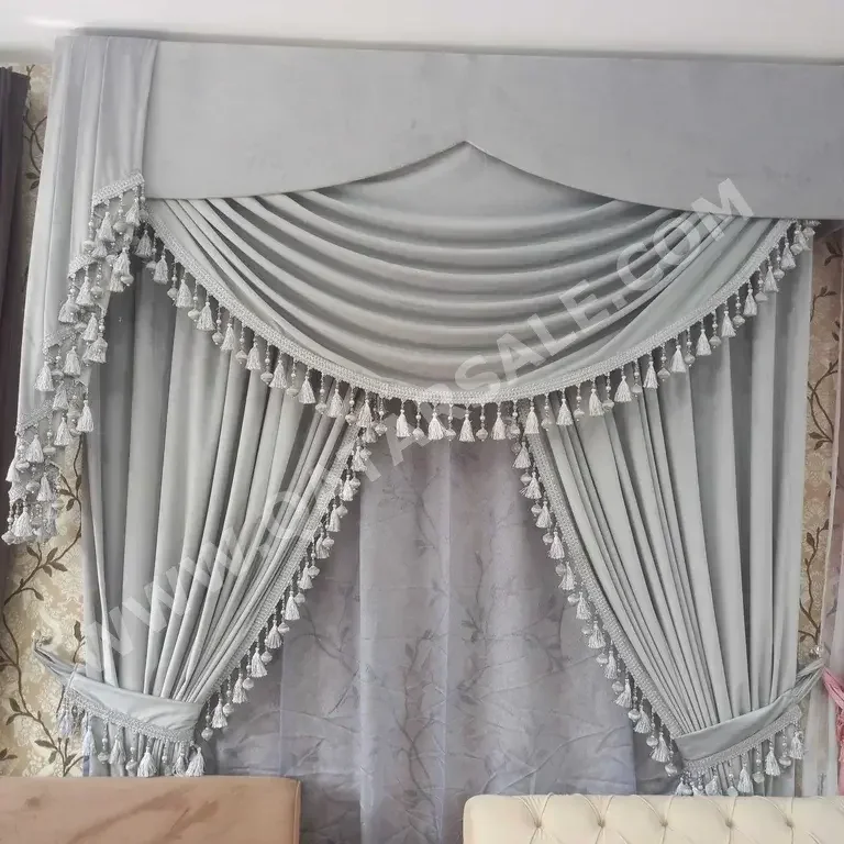 Curtains & Blinds Gray  Price Per Unit  Room-Darkening  Velvet  1  Qatar