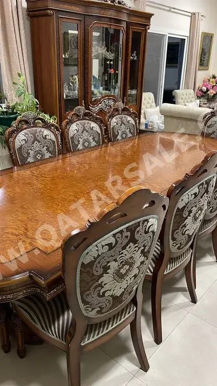 Dining Table with Chairs and Buffet  - Brown