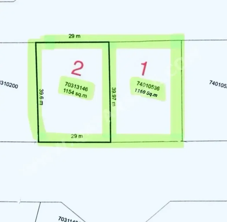 Lands For Sale in Al Daayen  - Sumaysimah  -Area Size 1,160 Square Meter