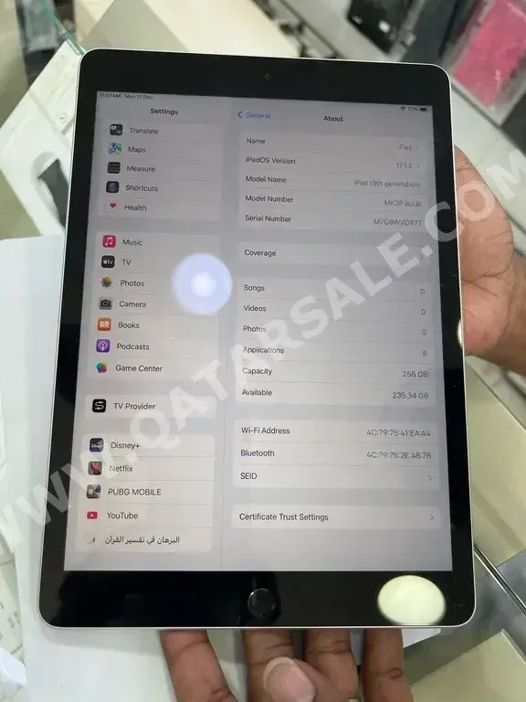 Apple  iPad  (9th generation)  2021 -  256 GB - Connectivity Wi Fi Only