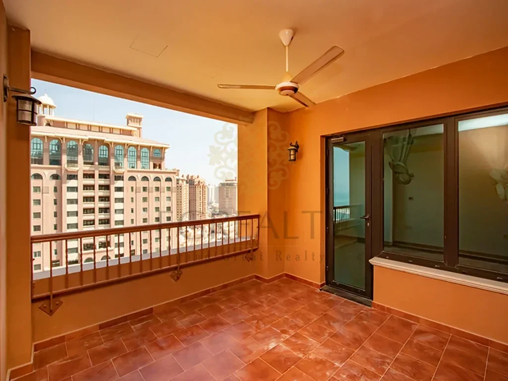 2 Bedrooms  Apartment  For Rent  in Doha -  The Pearl  Not Furnished