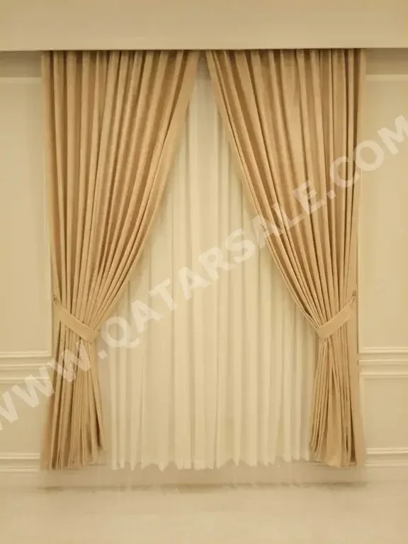 Curtains & Blinds Beige  Price Per Unit  Light-Filtering  Velvet  3