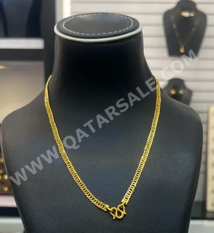 Gold Nature  Unisex  Necklace  By Weight  Qatar  17.5 Gram  Free Shipping  Yellow Gold  24k