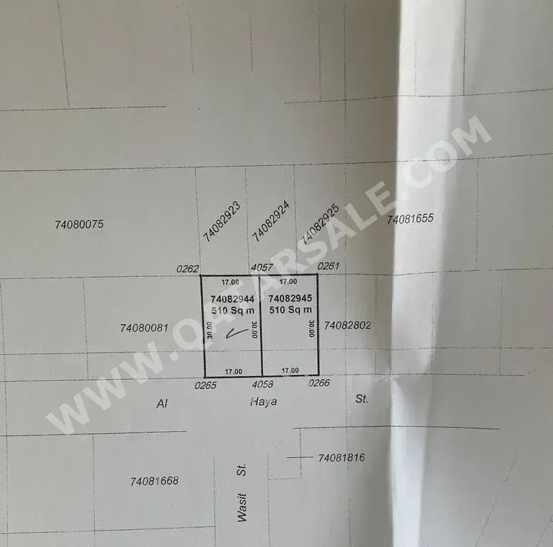 اراضي للبيع في الخور  - الخور  -المساحة 510 متر مربع