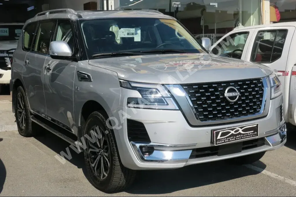  Nissan  Patrol  Titanium  2023  Automatic  0 Km  8 Cylinder  Four Wheel Drive (4WD)  SUV  Silver  With Warranty