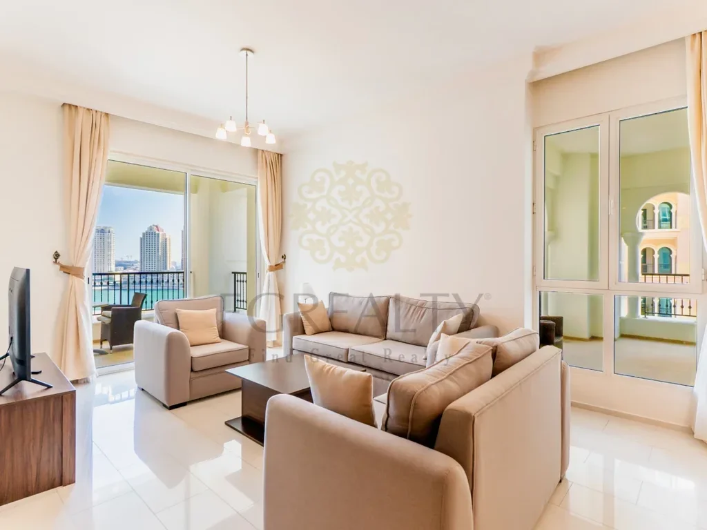 2 Bedrooms  Apartment  For Rent  in Doha -  The Pearl  Fully Furnished