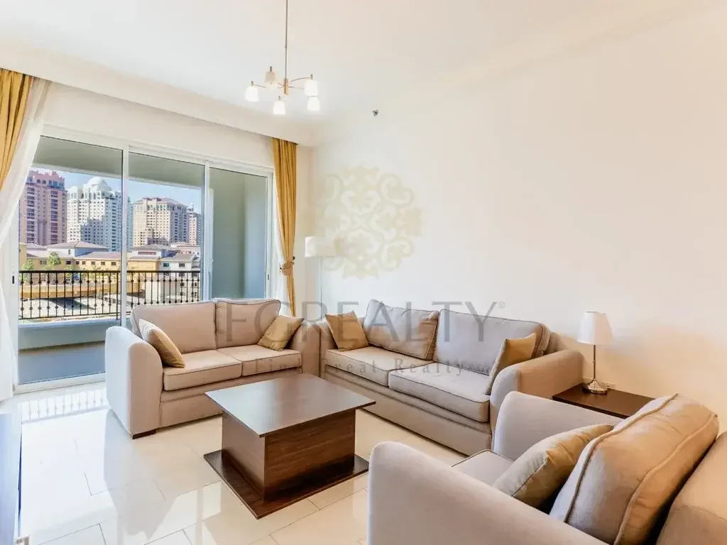 1 Bedrooms  Apartment  For Rent  in Doha -  The Pearl  Fully Furnished