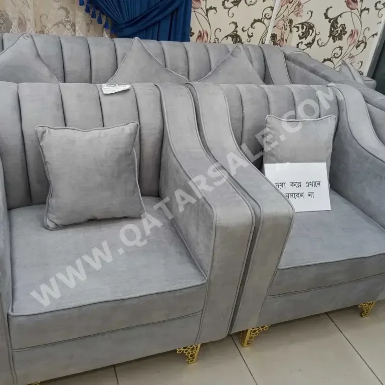 Sofas, Couches & Chairs Sofa Set  Gray  Velvet