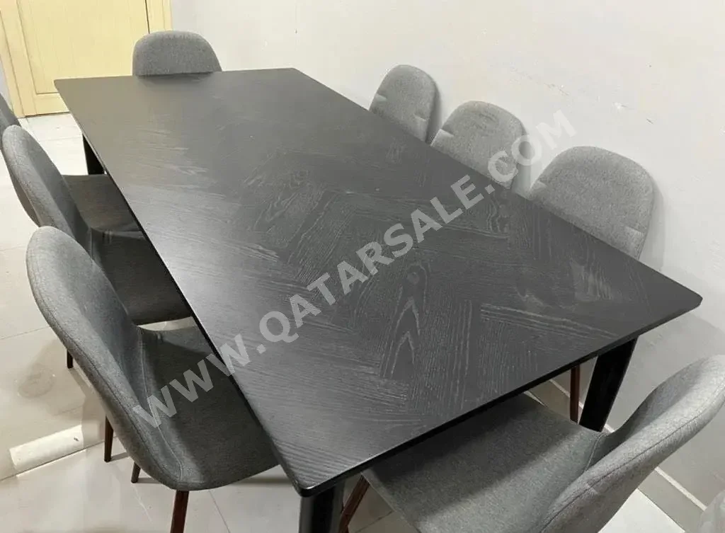 - Black - 8 Seats / Rectangular Dining Table For Sale in Qatar