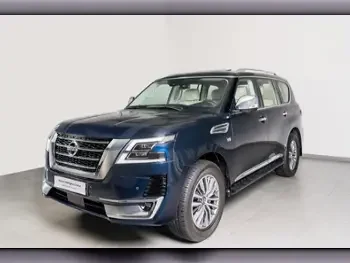 Nissan  Patrol  LE Platinum  2021  Automatic  23 Km  8 Cylinder  Four Wheel Drive (4WD)  SUV  Dark Blue  With Warranty