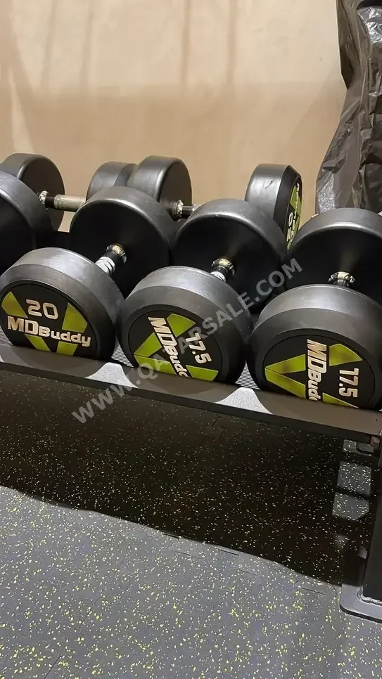 Weights MDBuddy Fixed Dumbbells Black Round For Sale in Qatar