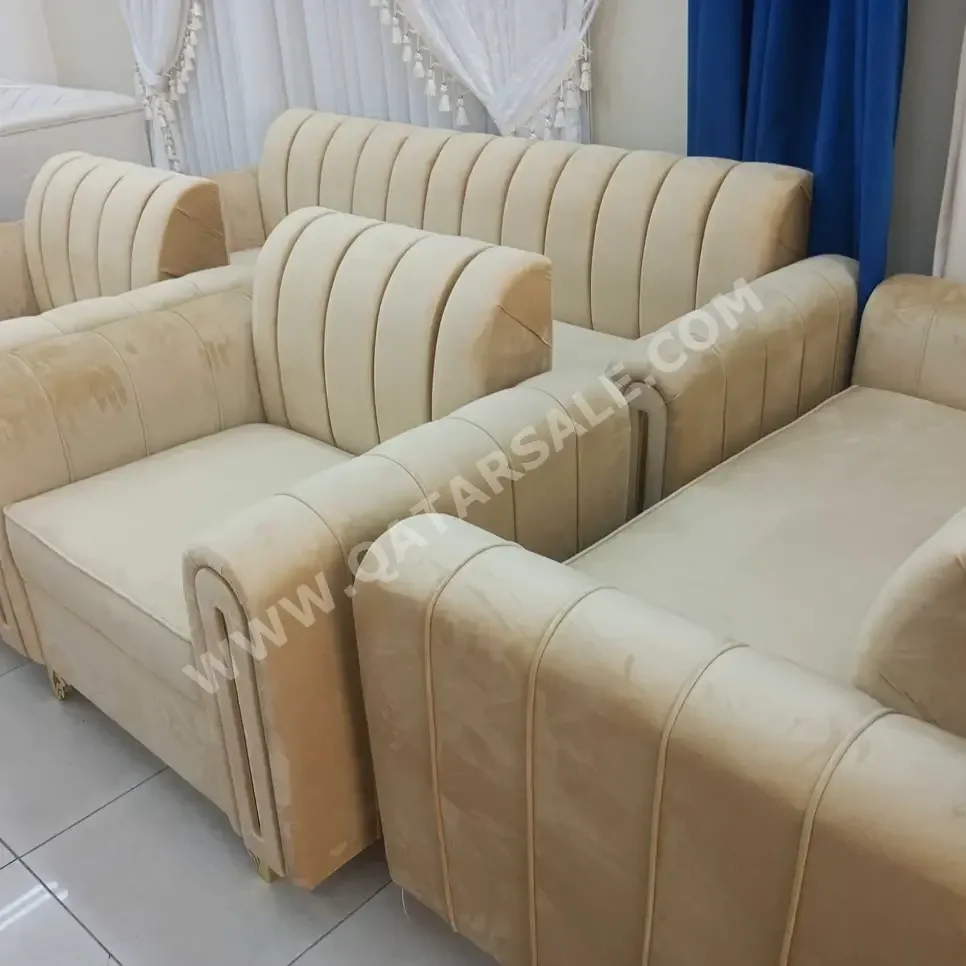 Sofas, Couches & Chairs Sofa Set  Velvet  Beige