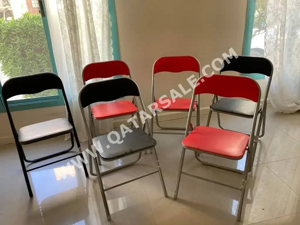 Chairs, Stools & Benches Red 6 Pieces Faux Leather For Sale in Qatar